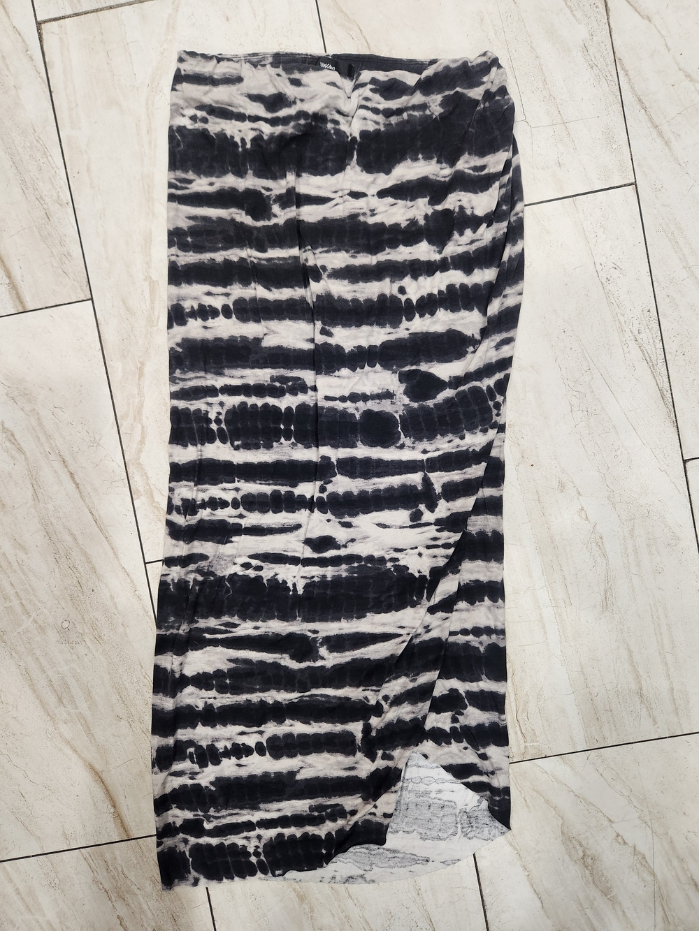 Mossimo Supply Co. Black & White Tie-Dye Maxi Skirt